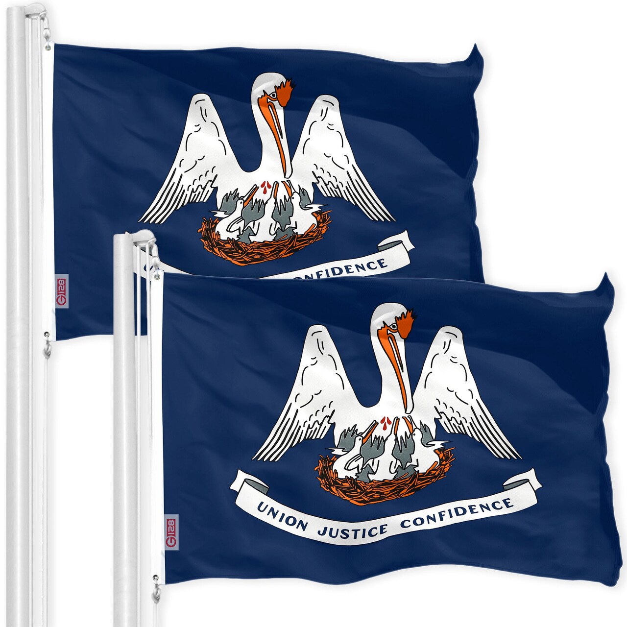Louisiana LA State Flag 3x5 Ft 2-Pack 150D Printed Polyester By G128